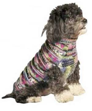 Purple Woodstock Cable Knit Dog Sweater